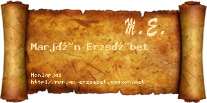 Marján Erzsébet névjegykártya